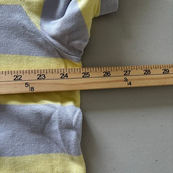 Lacoste Men's Size 8 Yellow Gray Classic Striped Casual Everyday Golf Polo Shirt - Picture 4 of 9